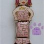 Quadruple Link Little Girl Italian Charm in pink flowered outfit