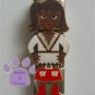 Triple Link Little Black Girl Italian Charm in white shirt