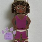 Triple Link Little Black Girl Italian Charm purple top & pantS