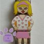 Triple Link Little Blond Girl Italian Charm in pink hearts top