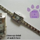Siamese or Himalayan Cat Rectangle Italian Charm Silvertone Watch