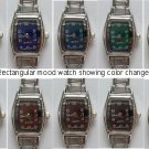Color Changing RECTANGULAR Mood Italian Charm Watch Silver tone