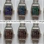 Color Changing RECTANGULAR Mood Italian Charm Watch Silver tone