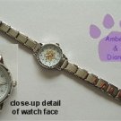 Round Italian Charm Silvertone Watch 7-Point Star Badge on face