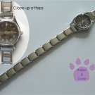 Charcoal Gray Silvertone Italian Charm Watch 15 links  face bars