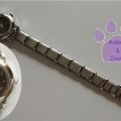 Dark Gray Silver tone Italian Charm Watch