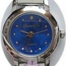 Electric Blue Silvertone Italian Charm Watch with 15 links