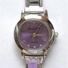 Light Lavender Silvertone Italian Charm Watch with 15 links