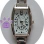 White Rectangular Silver tone Italian Charm Watch