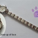 White Silvertone Italian Charm Watch 15 links & circles on face