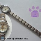 White Silvertone Italian Charm Watch with 15 links & bars on face