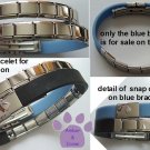 Blue Rubber Italian Charm Starter Bracelet that Snaps Open