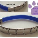 Electric Blue Rubber Italian Charm Starter Bracelet