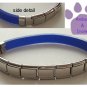 Electric Blue Rubber Italian Charm Starter Bracelet