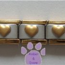 GOLDTONE Edge and Puffed Hearts Italian Charm Starter Bracelet