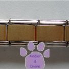 Silvertone Italian Charm Starter Bracelet with MATTE GOLD CENTER
