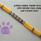 Yellow Rubber Italian Charm Starter Bracelet with Lobster Claw