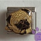 Black and Tan Pug Puppy Dog Italian Charm
