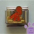 Brown Puppy Dog Italian Charm Sitting on a Blanket
