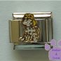 Dalmatian Fire Dog Italian Charm wearing a yellow fire hat