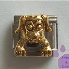 Gold Tone 3-D Dog Italian Charm