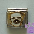 White Pug Dog Italian Charm Pug Puppy Face