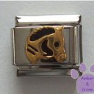Horse's Head Italian Charm in Gold tone
