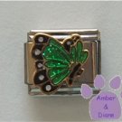 May BUTTERFLY Birthstone with green-emerald glitter wings