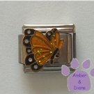November BUTTERFLY Birthstone with golden-topaz glitter wings