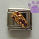 Flip Flop Amethyst Crystal Birthstone Italian Charm for February