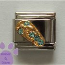 Flip Flop Aquamarine Crystal Birthstone Italian Charm for March