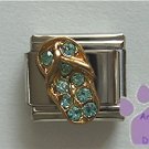 Flip Flop Crystal Birthstone Italian Charm Aquamarine-blue March