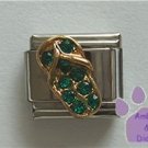 Flip Flop Crystal Birthstone Italian Charm Emerald-Green for May