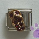 Flip Flop Crystal Birthstone Italian Charm Garnet-Red for January