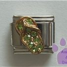 Flip Flop Crystal Birthstone Italian Charm Peridot-Green for August