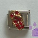 Flip Flop Crystal Birthstone Italian Charm Ruby-Red for July