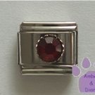 Round Crystal Birthstone Italian Charm Garnet-Red for January