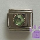 Round Crystal Birthstone Italian Charm Peridot-Green for August