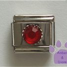 Round Crystal Birthstone Italian Charm Ruby-Red for July