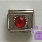 Round Crystal Birthstone Italian Charm Ruby-Red for July
