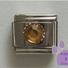 Round Crystal Birthstone Italian Charm Topaz-Yellow for November