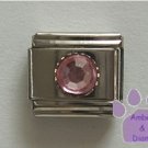 Round Crystal Birthstone Italian Charm Tourmaline-Pink for October