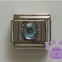 Round Crystal Birthstone Italian Charm Zircon-Blue for December