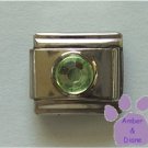 Round Green Peridot Crystal Birthstone Italian Charm for August