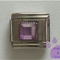 Square Crystal Birthstone Italian Charm Alexandrite-Purple for June