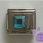 Square Crystal Birthstone Italian Charm Aquamarine-Blue  March