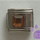 Square Crystal Birthstone Italian Charm Topaz-Yellow for November