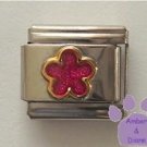 Pink Tourmaline Glitter Flower Italian Charm for October