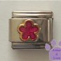 Pink Tourmaline Glitter Flower Italian Charm for October
