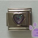 Glitter Heart Birthstone Italian Charm Alexandrite-Purple June